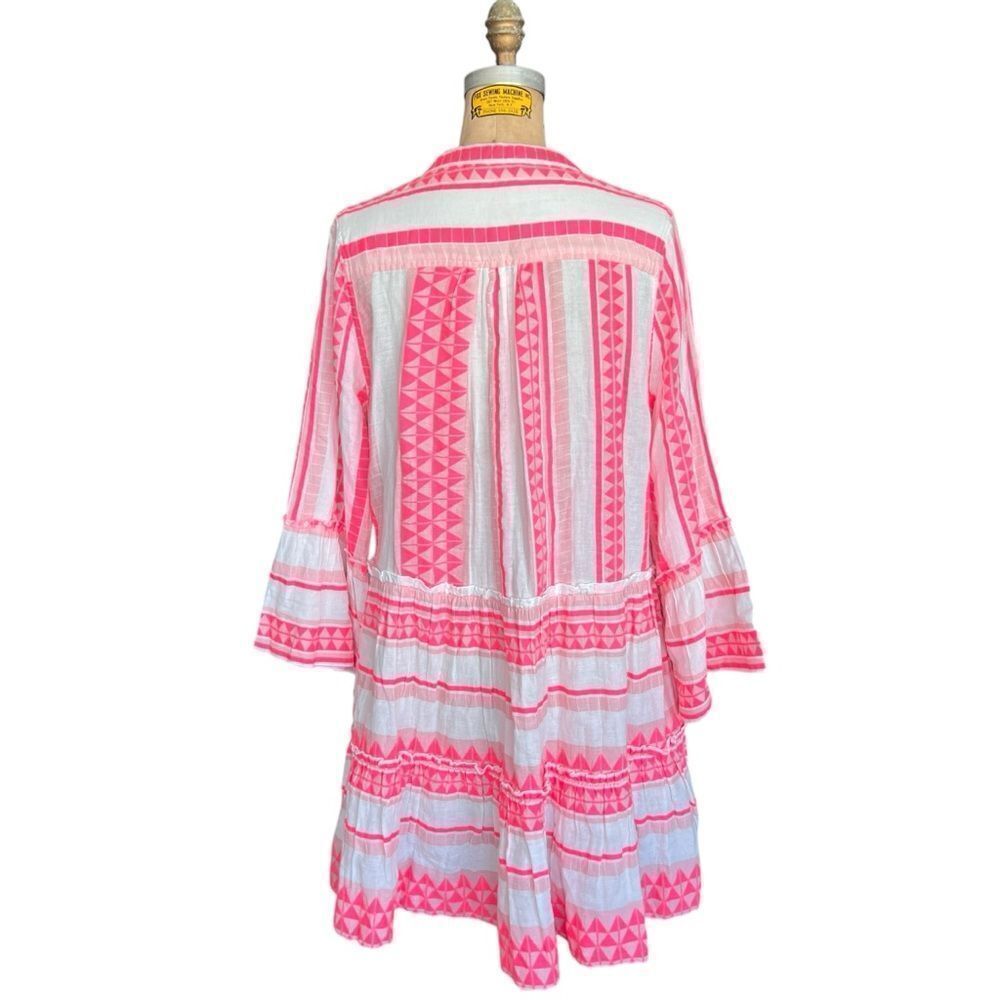 ELAN Pink & White Geometric Tunic Dress - Size Large - Picture 8 of 12
